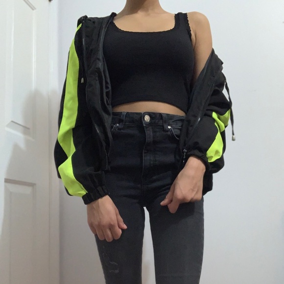 This is a super cute black and neon jacket. - Picture 5 of 5